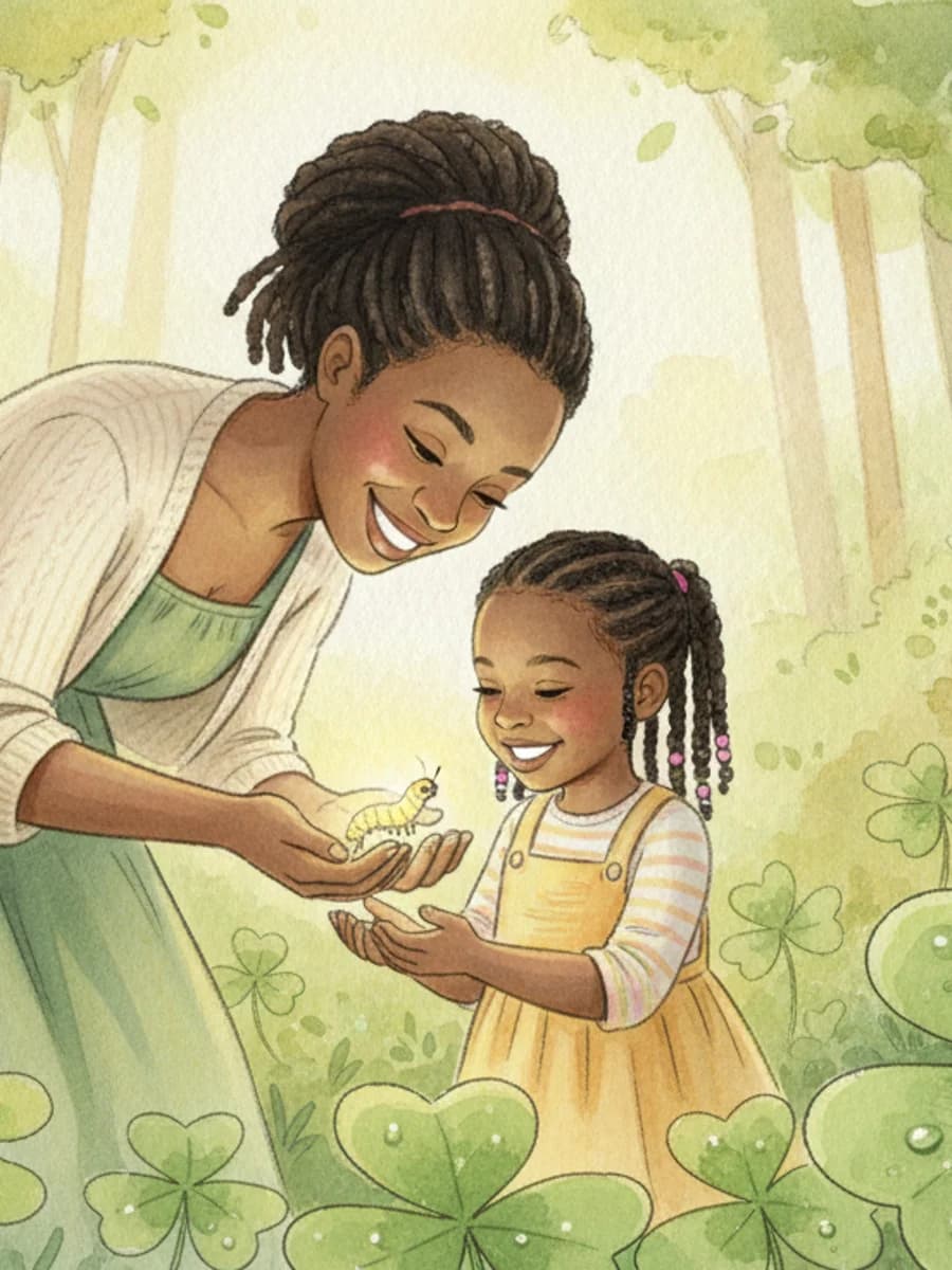 Sample spread from a personalized storybook in the Watercolour Storybook illustration style